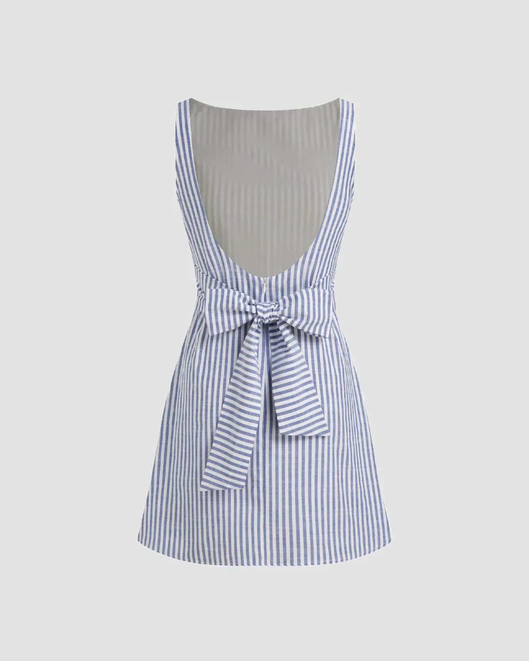 Sleeveless Blue Striped Bodycon Mini Dress for Women