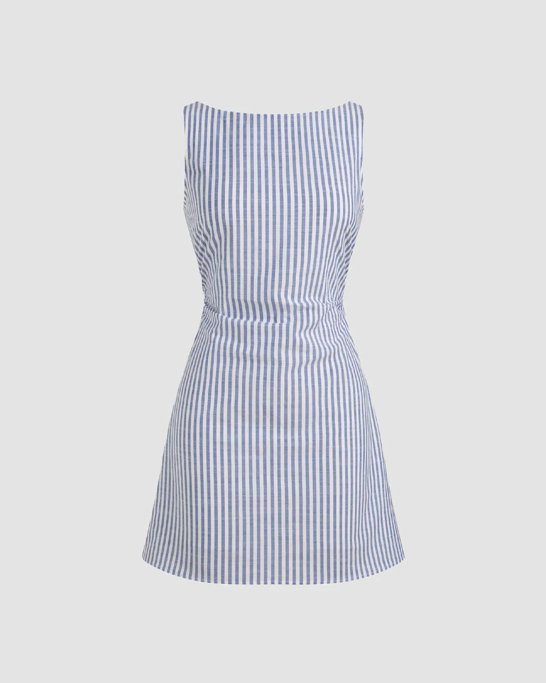 Sleeveless Blue Striped Bodycon Mini Dress for Women