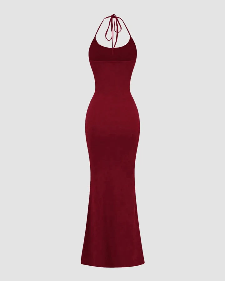 Women Summer Halter Tie Back Casual Long Dress