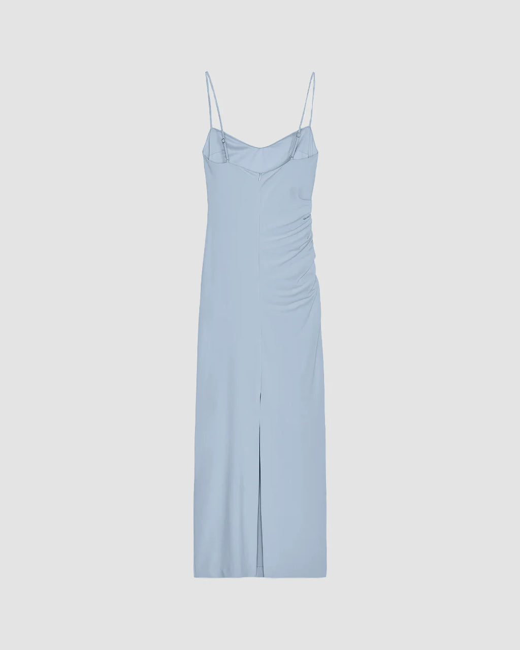 Blue V-Neck Fishtail Midi Dress
