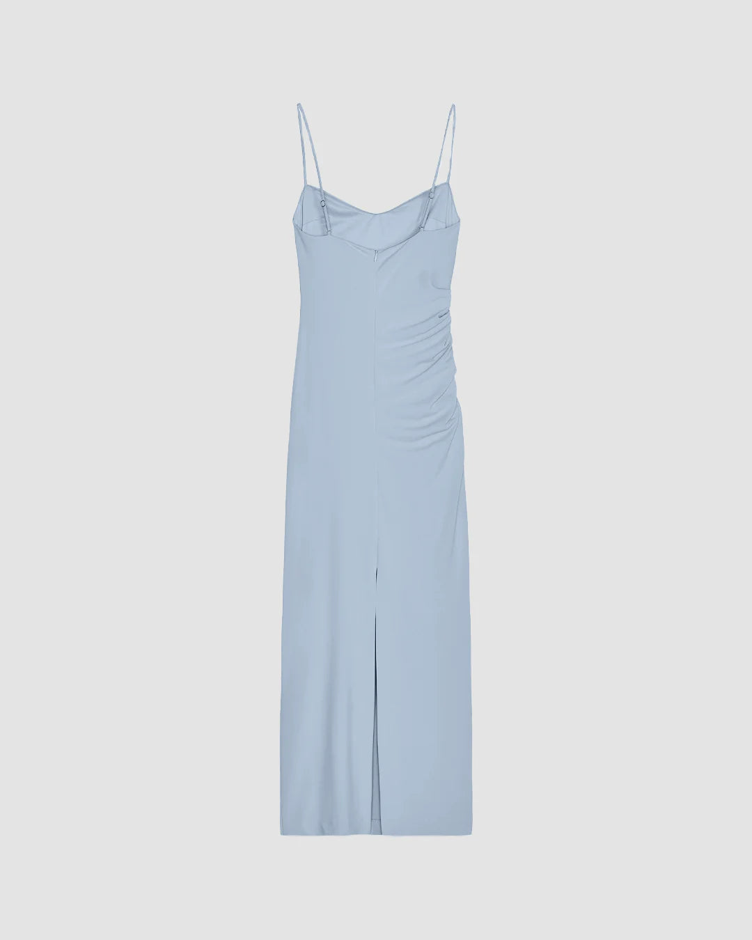 Blue V-Neck Fishtail Midi Dress