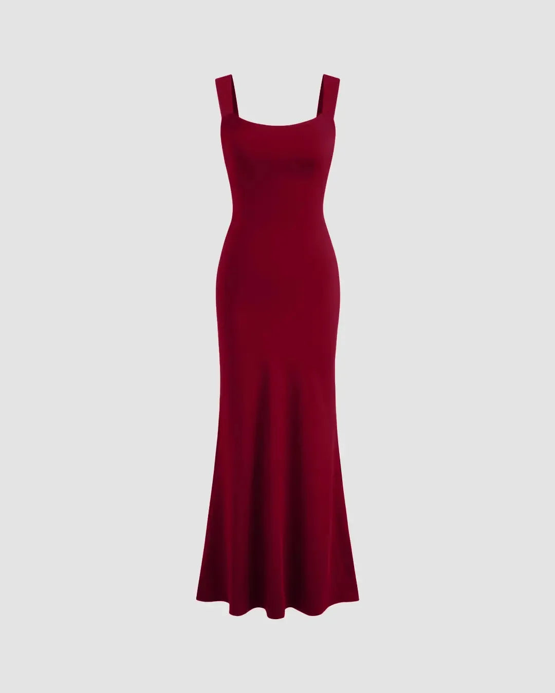 Scoop Neck Backless Bodycon Dress in Burgundy