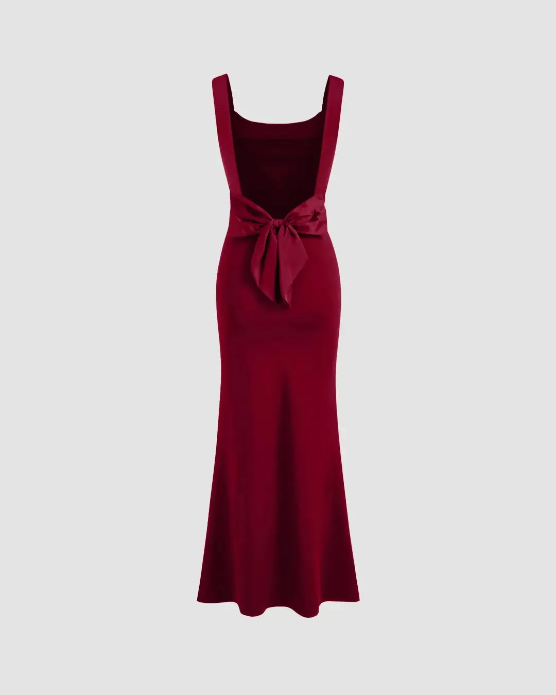 Scoop Neck Backless Bodycon Dress in Burgundy