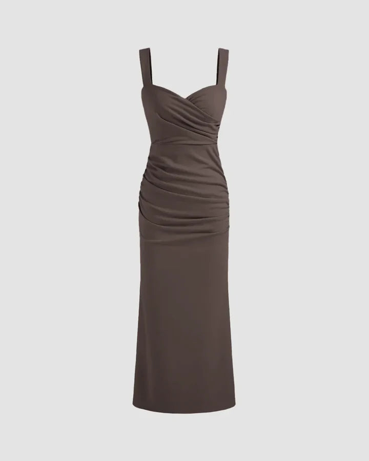 Coca V-Neck Fishtail Midi Dress